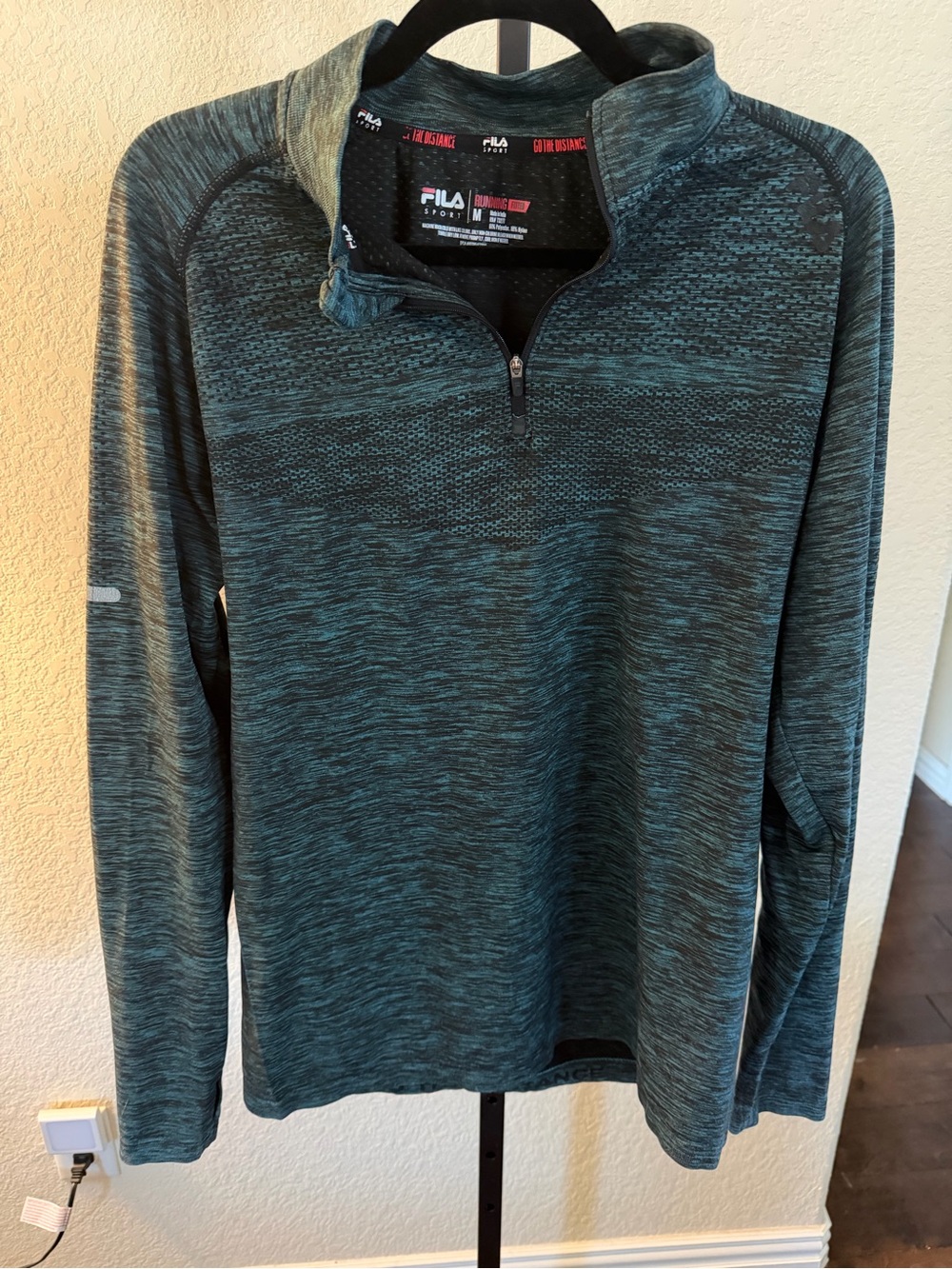 Fila Men’s Teal Heather Quarter-Zip Performance Pullover
